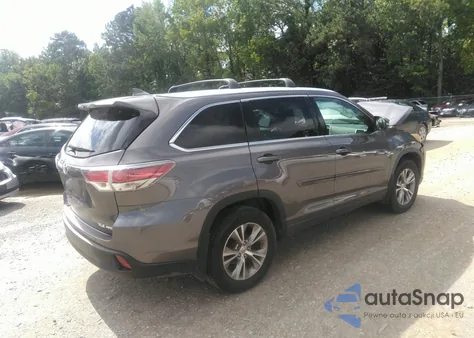 2015 Toyota Highlander Xle из США, поврежденный, VIN 5TDJKRFH9FS115508